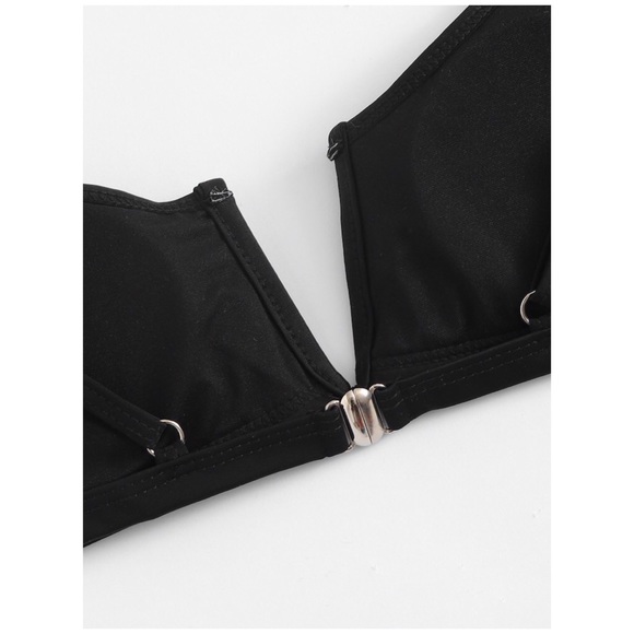 SOLD OUT CLEARANCE Sexy Black V Cut Cheeky High Leg Bikini Swimsuit - Picture 4 of 5